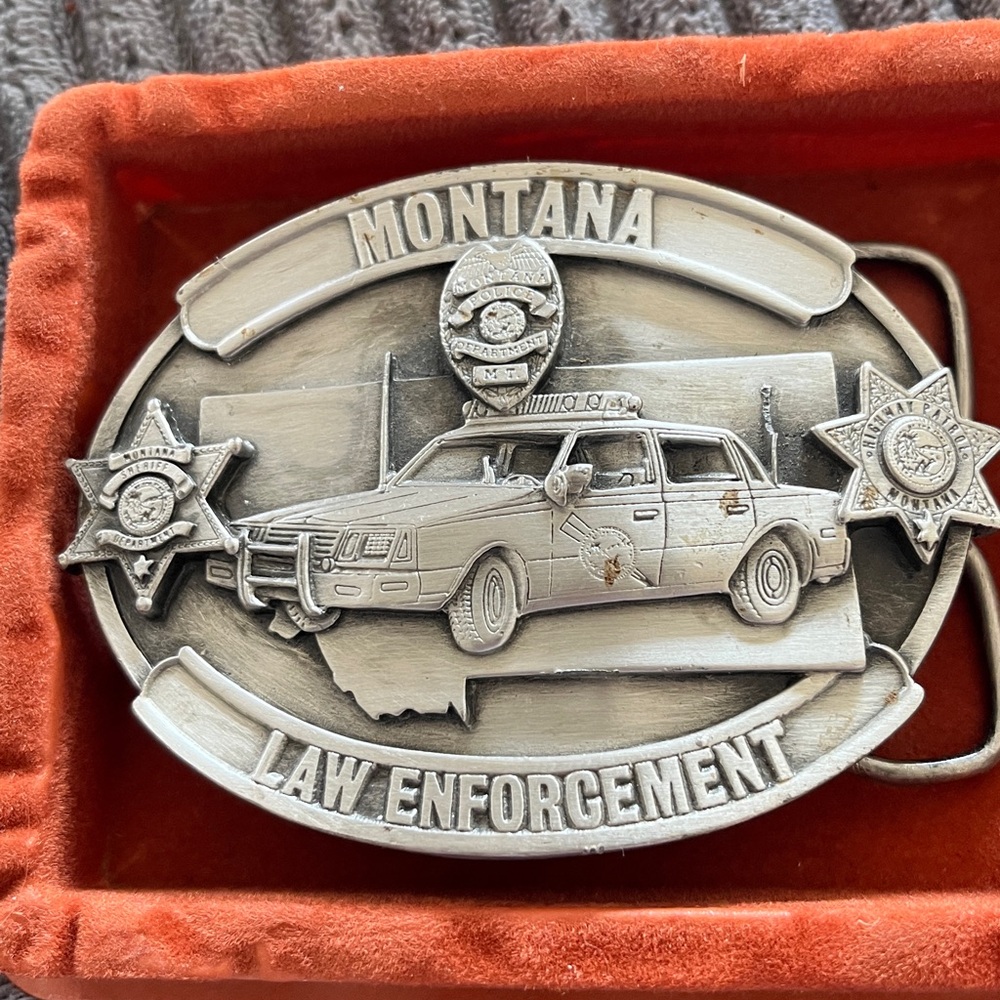 1984 Montana Law Enforcement Pewter Belt Buckle Limited Edition